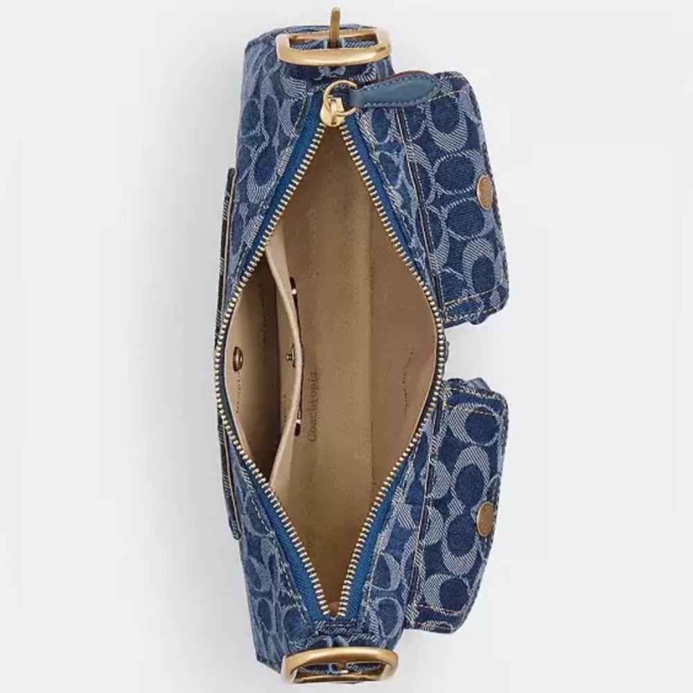 Coachtopia Cargo Shoulder Bag In Upcrafted Signature Denim - Picture 6 of 7